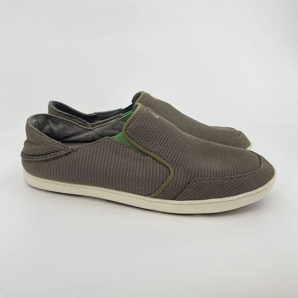 Olukai Mens Size 13 Nohea Mesh Brown Taupe Slip On Casual Comfort Shoes